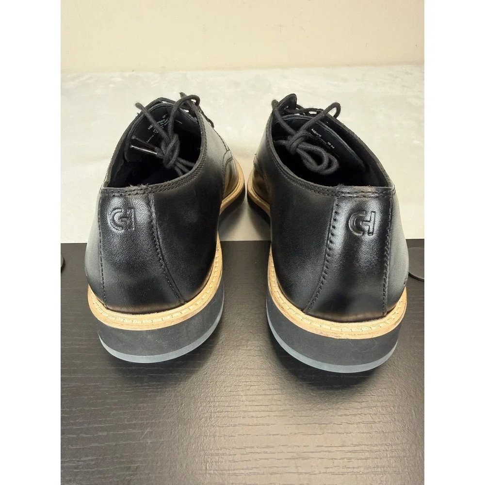 Cole Haan Morse Grand Plain Toe Oxford Black Leather Mens Shoes C41600 10 M New